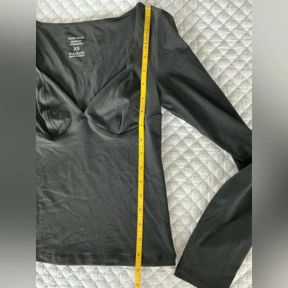 Trendy Queen Black V-Neck Long Sleeve Women's Top XS - Picture 11 of 12